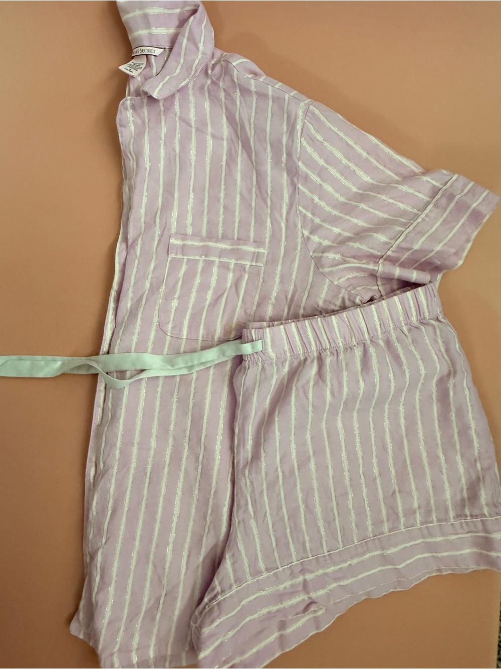 Victoria's Secret Lavender and White Striped Lounge Top and bottom - Picture 6 of 6